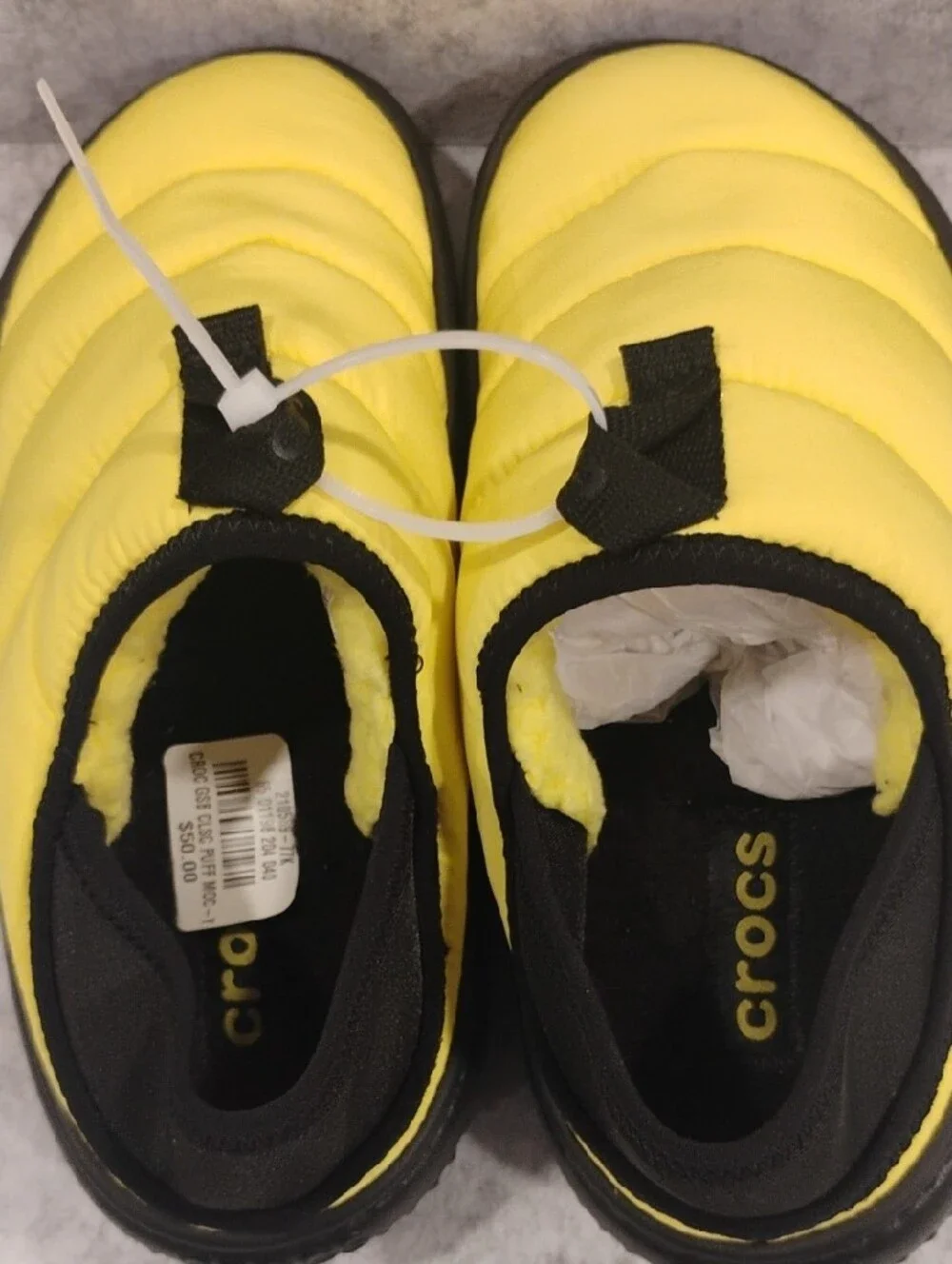 Yellow Kids Puffer Slip-On Shoes